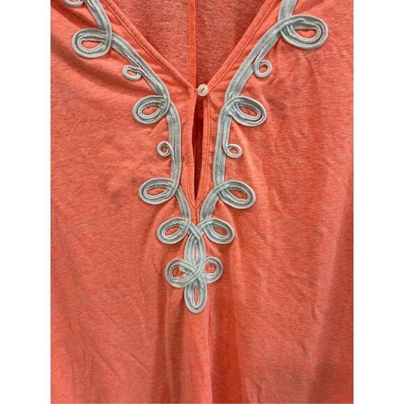 Lilly Pulitzer Womens Orange Keyhole Embroidered Cover Up Swimwear Size Small - Picture 7 of 11